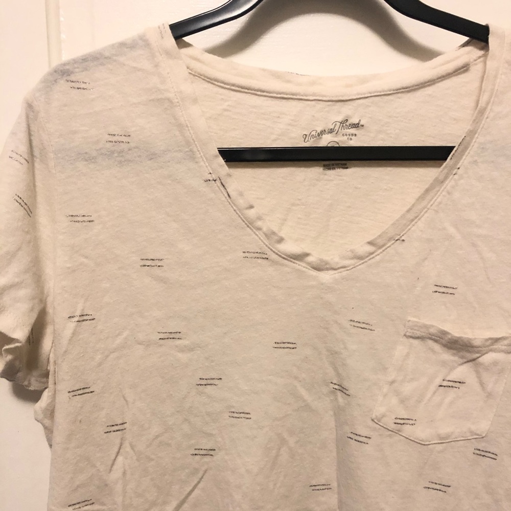 White small V neck
